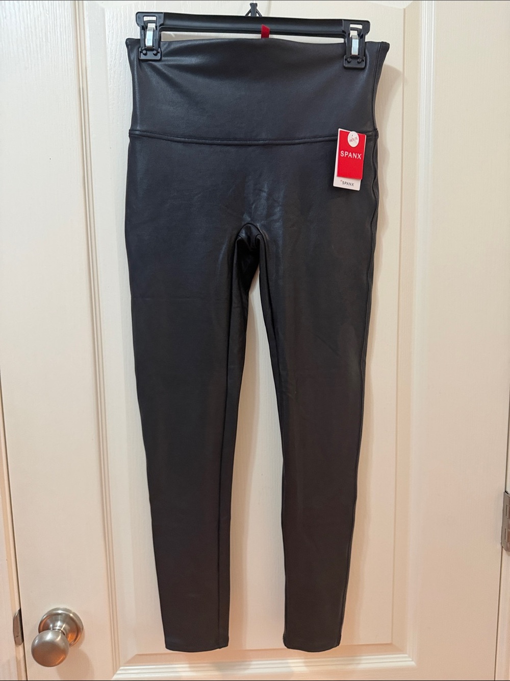 SPANX Faux Leather High-Waist Leggings - Black